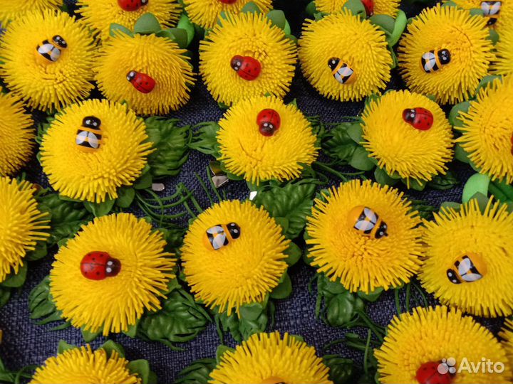 Одуванчики - заколочки, резиночки, ободочки