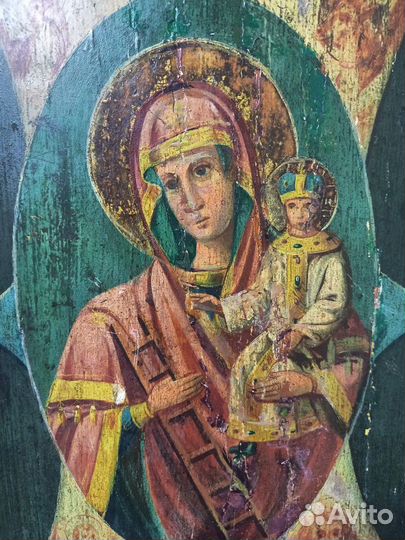 Старинная икона Божией Матери Неопалимая Купина