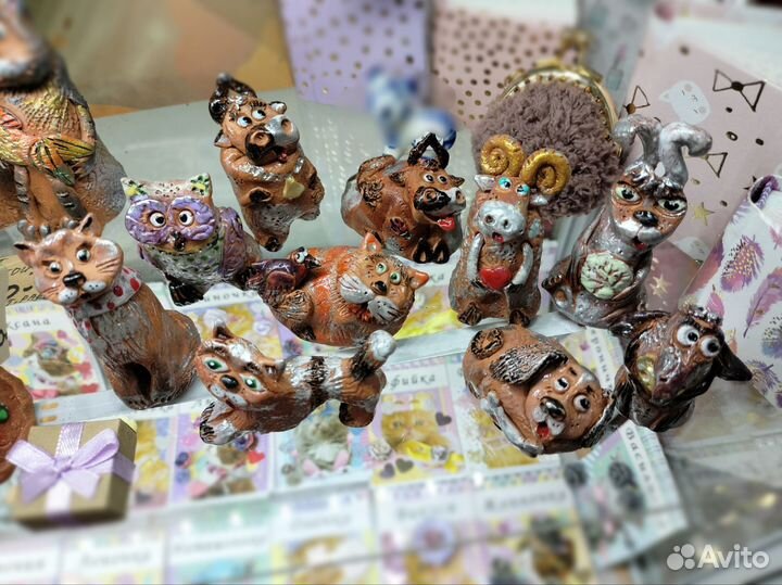 Небольшие сувенирные фигурки на подарок, керамика