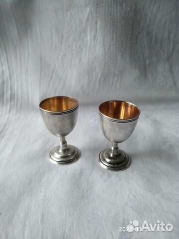 Рюмочки мельхиоровые, позолоченные, винтаж