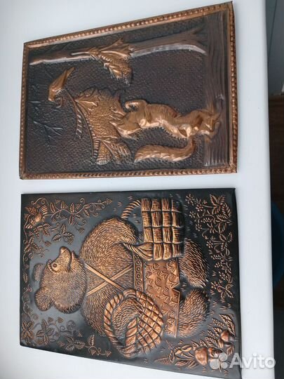 Чеканка медная СССР/ цена за 2 шт