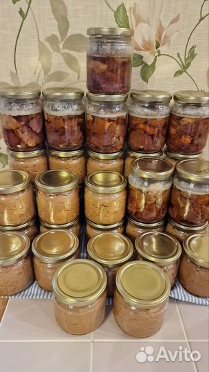 Тушенка домашняя из говядины, свинины, курицы 0,5л