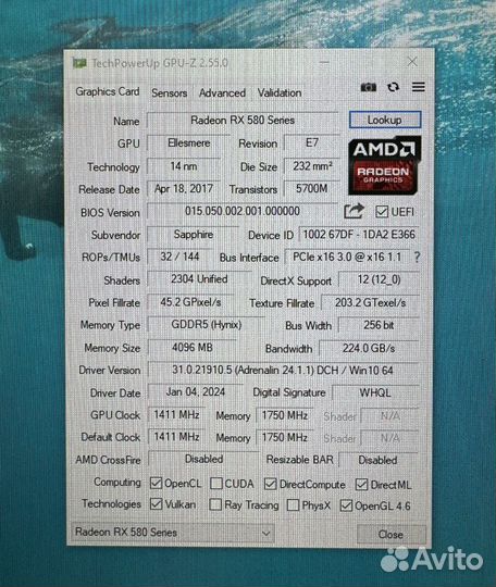 RX580-4gb Sapphire Nitro +