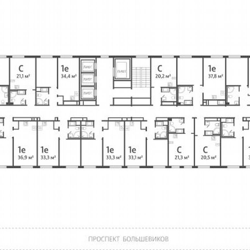 Квартира-студия, 24,9 м², 22/25 эт.