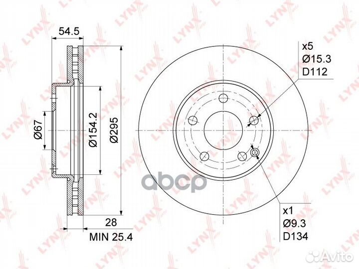 Диск тормозной перед BN1082 lynxauto