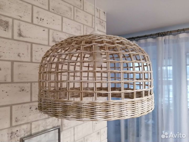 Большой плетенный абажур