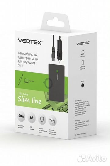 Автомобильное зарядное для ноутбука Vertex
