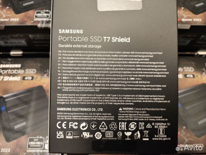 4TB Samsung T7 Shield Защитный USB SSD (Корея)