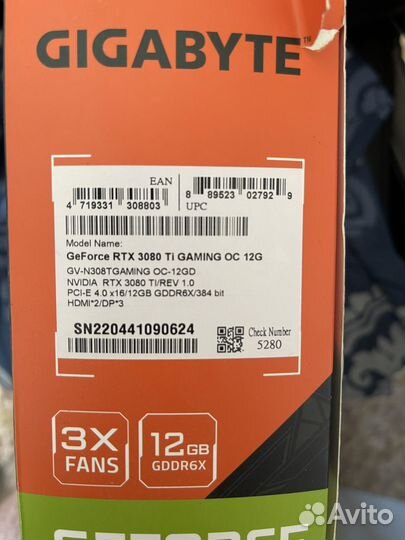 Видеокарта rtx 3080 ti