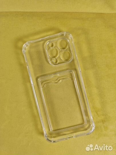 Чехол с карманом iPhone 14 Pro Max Transparent