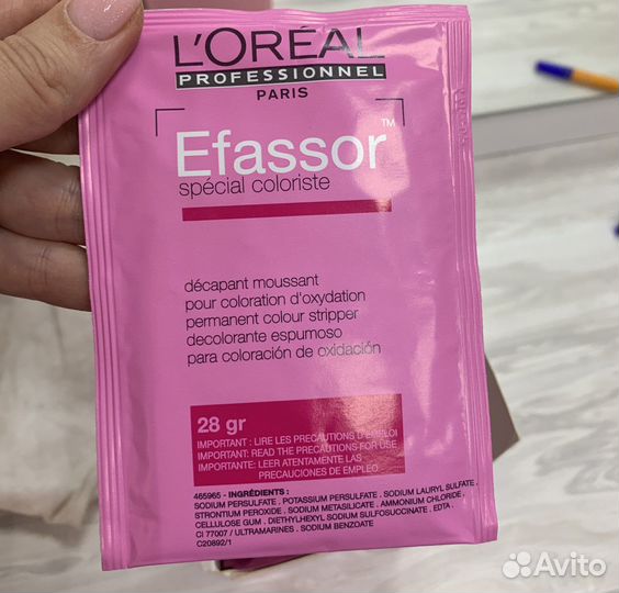 Смывка краски для волос loreal efassor