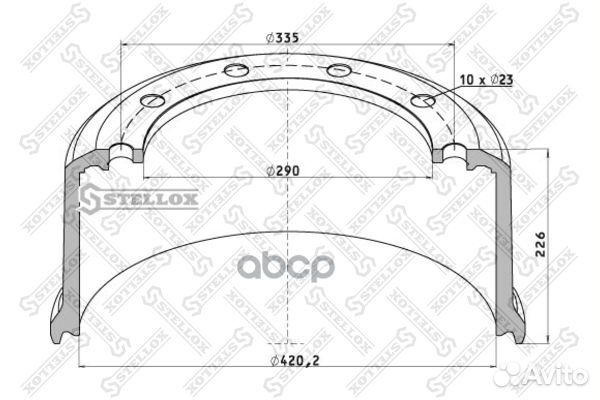 85-00041-SX торм.барабан 420x180/184 H227
