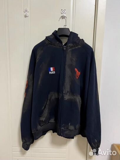 Balenciaga polo blue zip hoodie