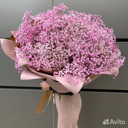 Букет из розовой гипсофилы
