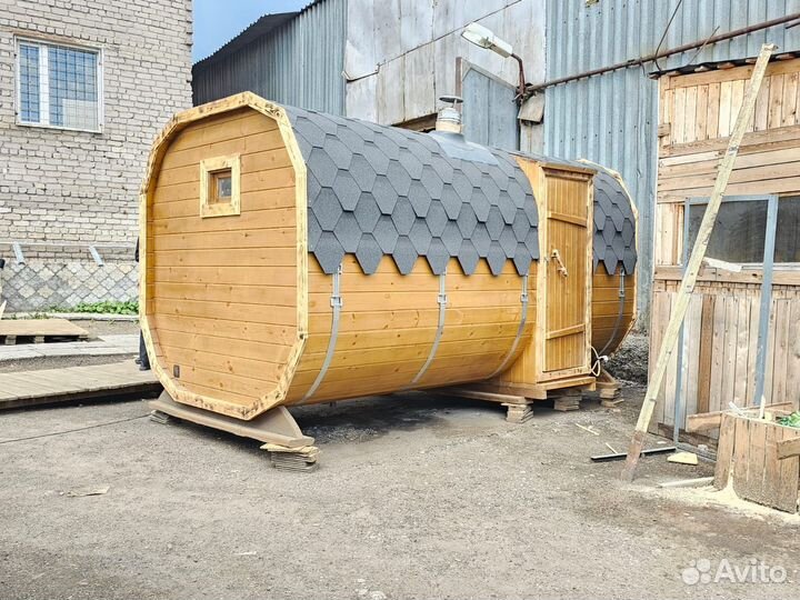 Баня бочка квадро 4на2 под ключ