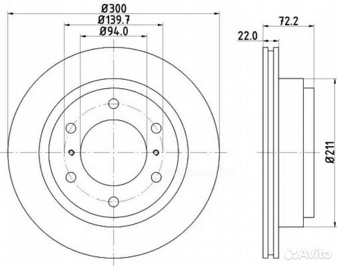 Nisshinbo ND3022K Диск тормозной зад