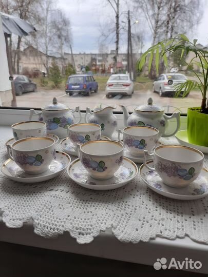 Чайный сервиз вербилки СССР сирень