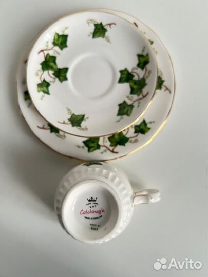 Кофейная чашка трио костяной фарфор винтаж Англия