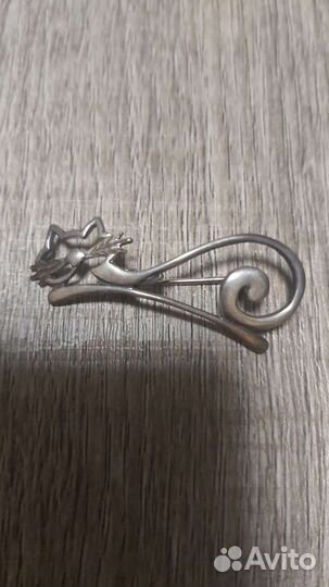 Брошь Булавка кошка