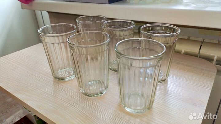 Бокалы, стаканы стекло, набор стопок металл