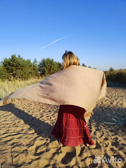 Платок палантин шерсть Гималаи новый ручная работа