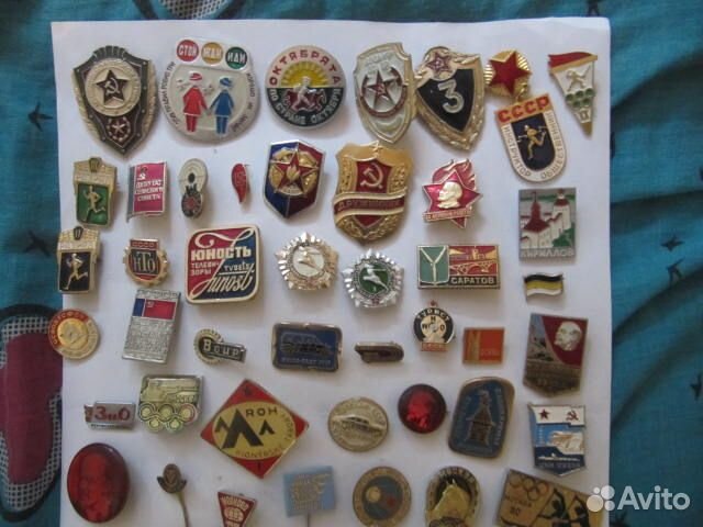 Значки 55штук