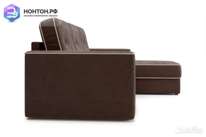 Диван угловой дельфин Берген коричневый