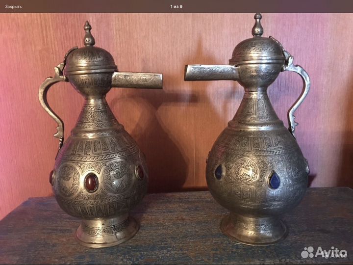 Редкие кувшины, кумганы с инкрустацией