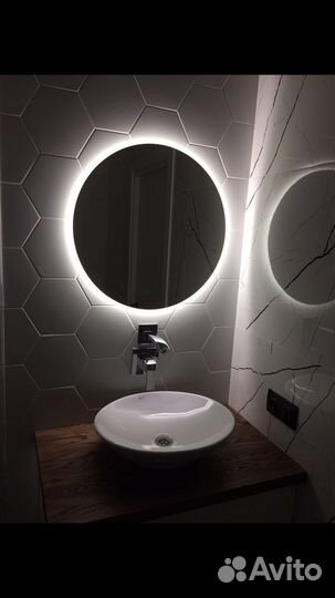 Зеркало круглое 60см.парящее с подсветкой