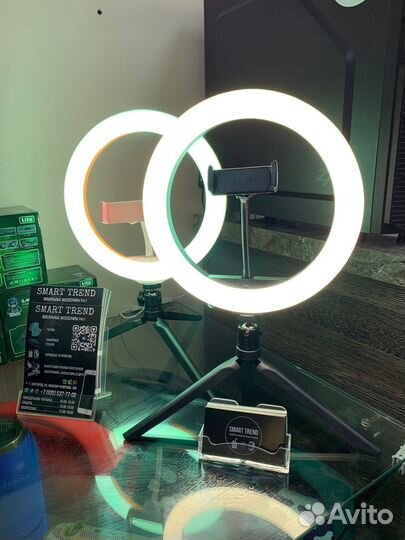 Кольцевая светодиодная лампа RGB MJ26 + штатив