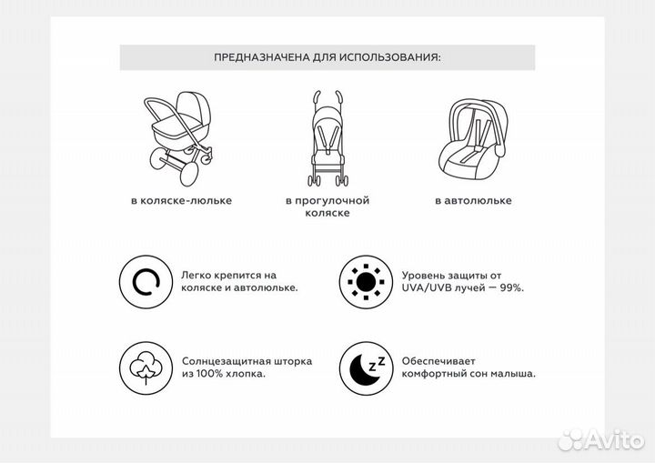 Солнцезащитная шторка для коляски Leokid - новая