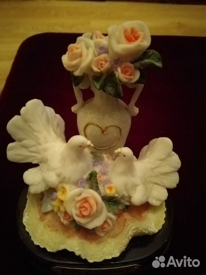 Шкатулка для колец, свадебные голубки