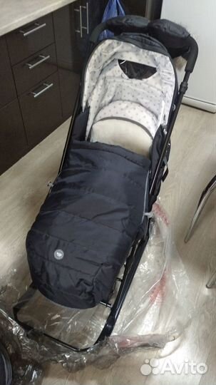 Детские санки коляска с колёсами nika