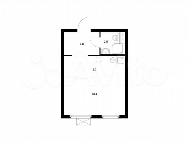 Квартира-студия, 27,2 м², 27/33 эт.