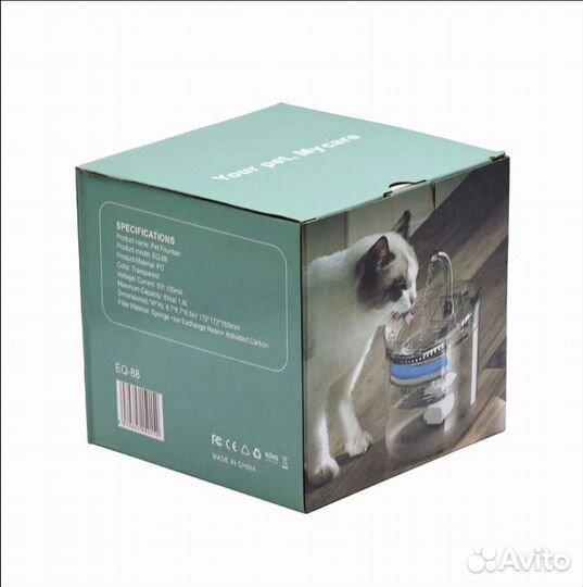 Фонтан Поилка для кошек с датчиком движения