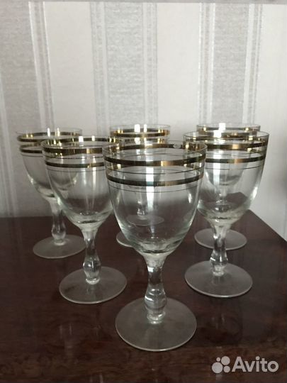 Фужеры стеклянные ссср, 6 штук