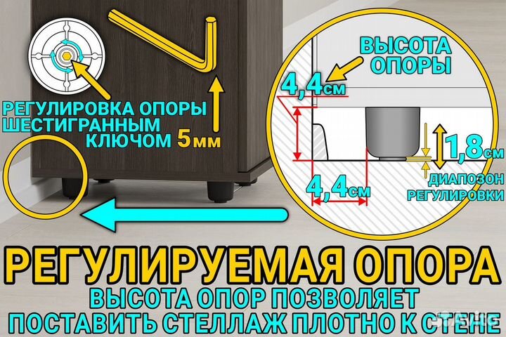 Тумба(шкаф) с полкой 3 отдела/модульная мебель