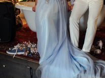 Свадебное платье пыльно голубое 44