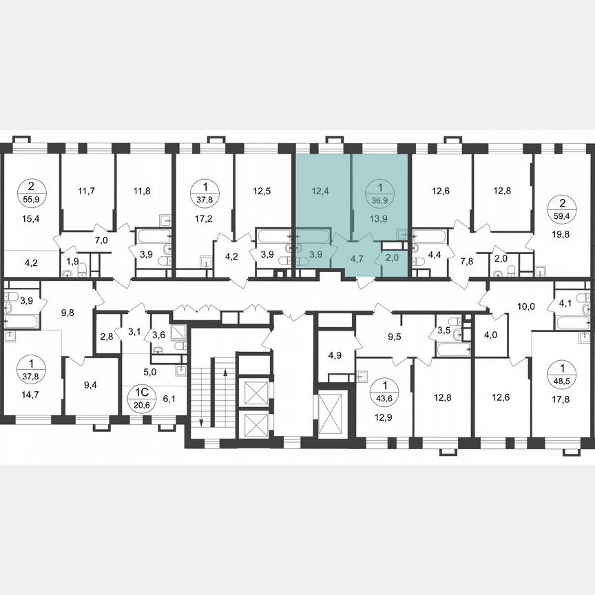 1-к. квартира, 36,9 м², 14/20 эт.