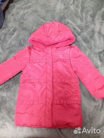 Пальто зимнее для девочки размер 104-110