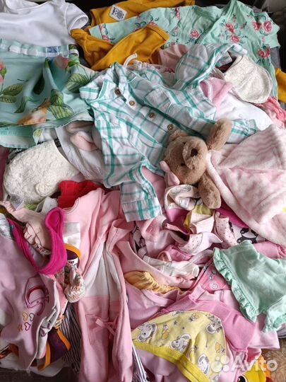 Большой пакет бу вещей от 0-12 месяцев для девочки