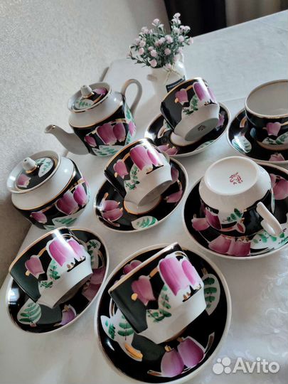 Сервизы чайные Тюльпан, Ситец, Вербилки, Дулево