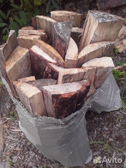 Дрова в мешках