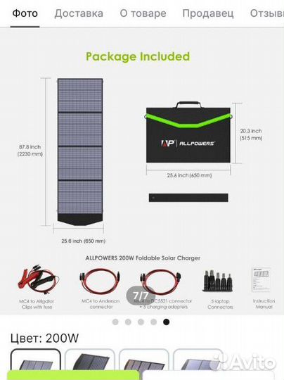 Солнечные панели б.у. 200 Вт 18 В