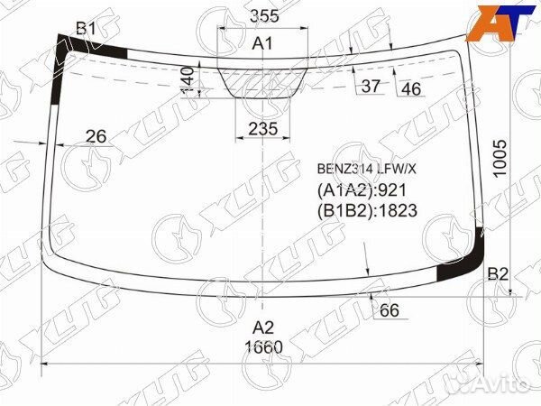 Стекло лобовое volkswagen LT