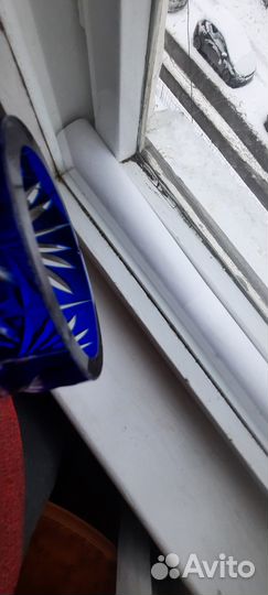 Ваза для цветов Синее Стекло Хрусталь Кобальт