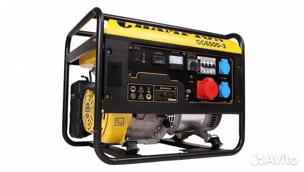 Трехфазный бензиновый генератор champion GG6500-3
