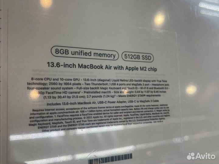 Macbook air 13 M2 8 512 новый