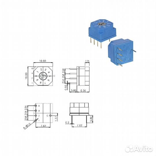 1 шт DIP-переключатель FDR10 24 В 25 мА / роторный
