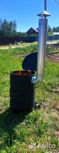 Печь для сжигания мусора Дымок-1 250 литров (3мм)